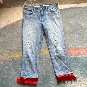 Anthropologie jeans with tassel detail